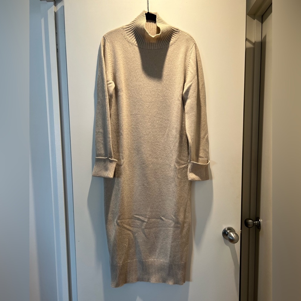 Eleventy Beige Long Sleeve Dress